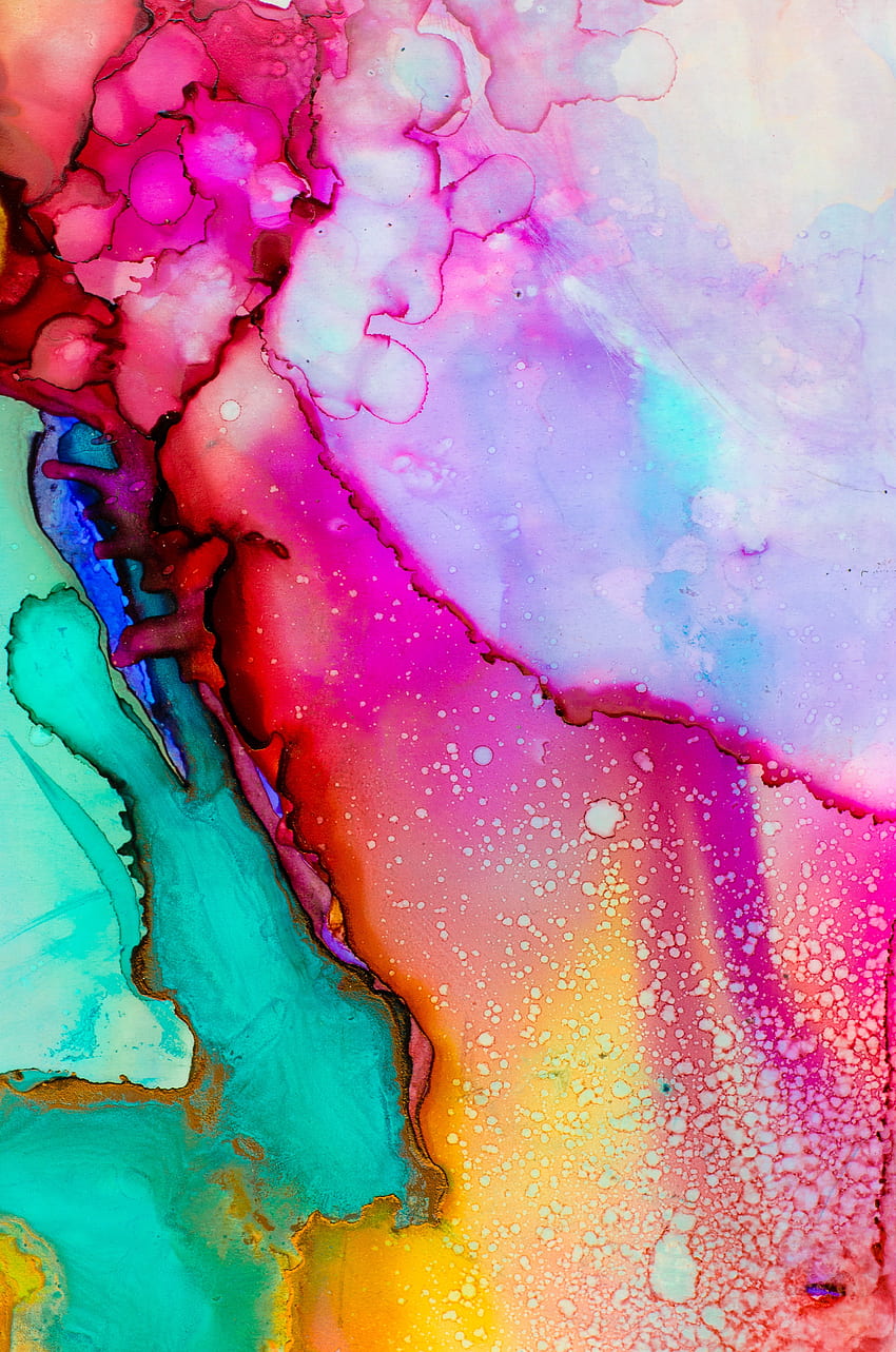 Abstract, Bright, Divorces, Multicolored, Motley, Paint, Stains, Spots HD phone wallpaper