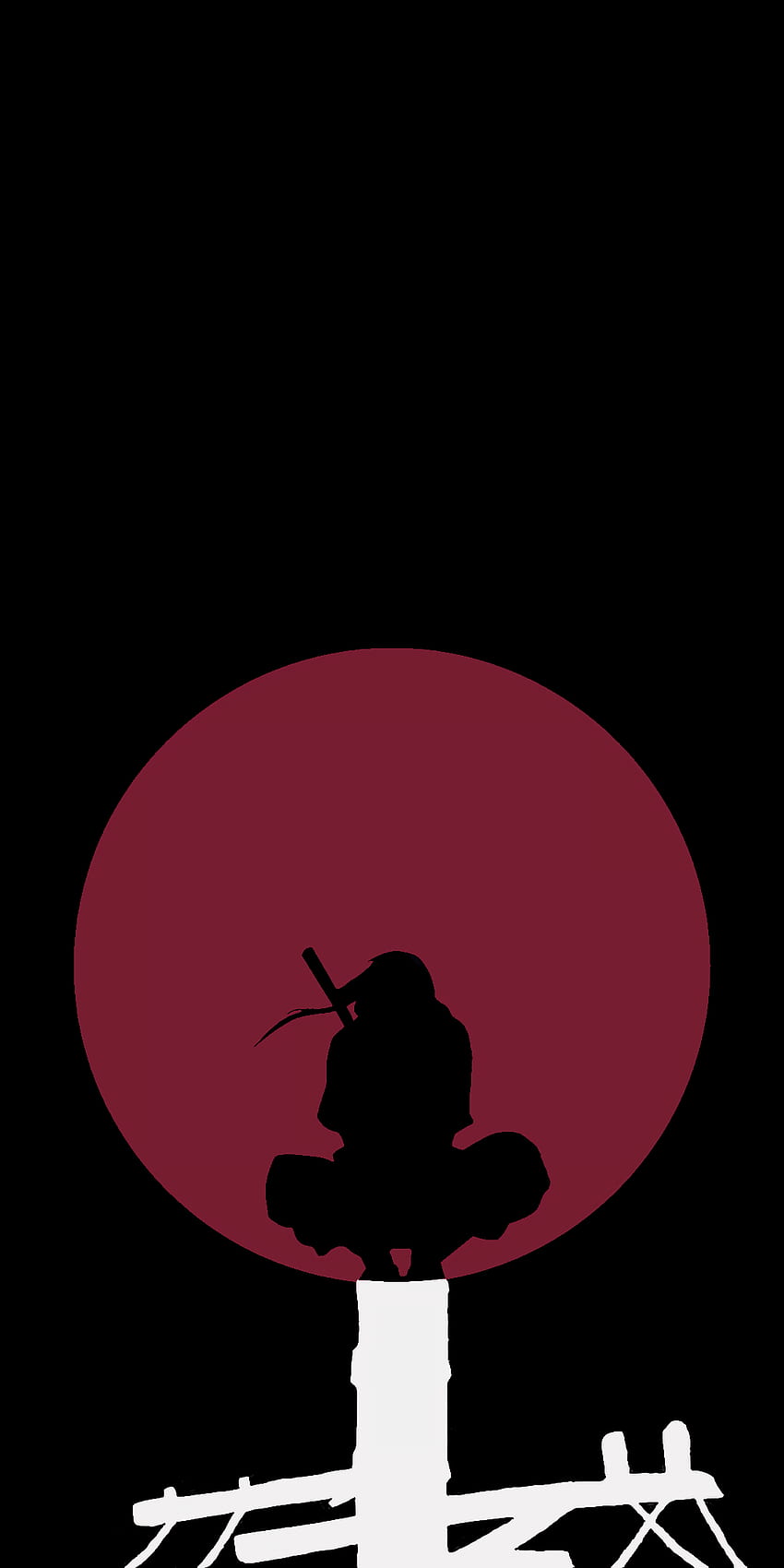 OC Satu lagi minimalis Itachi. Membuat bulan merah dan tiang putih menyerupai puncak Uchiha.: Naruto wallpaper ponsel HD