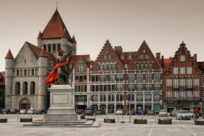 Belgia, Tournai, Monumen, Jalan, Kota, Rumah, Monumen, Kota, Rumah Wallpaper HD