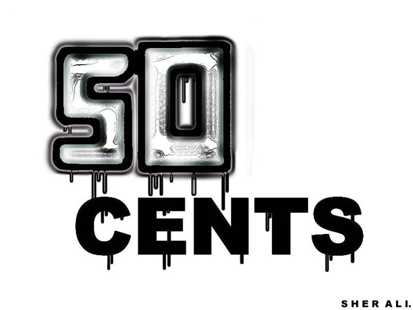 50 CENT LOGO, sher ali, rap, centavo, pesado, música, difícil, logo, 50, metal fondo de pantalla