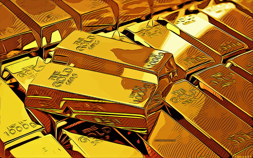 gold bullion, , vector art, gold bullion drawing, creative art, gold bullion art, vector drawing, abstract gold bullion, gold drawing HD wallpaper