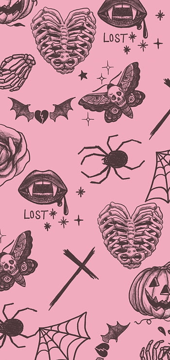 Download Goth Aesthetic Pink Cute Digital Collage Wallpaper  Wallpaperscom