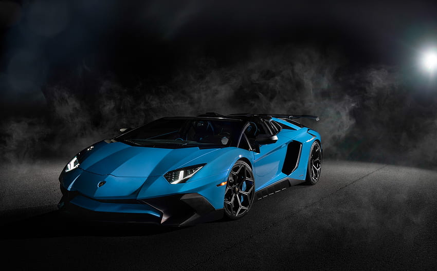 Lamborghini, Veículo, Supercarro, Carro esporte, Carro azul, Carro, Lamborghini Aventador , Cool Blue Lamborghini papel de parede HD