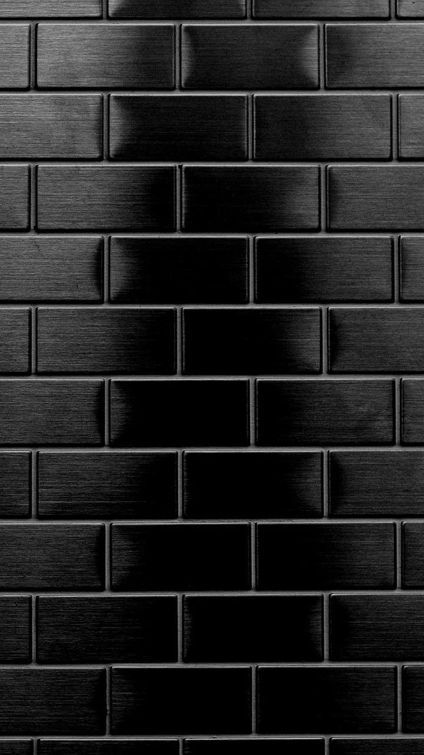 Schwarze Ziegel. Schwarzer Backstein, Wand, Handy HD-Handy-Hintergrundbild