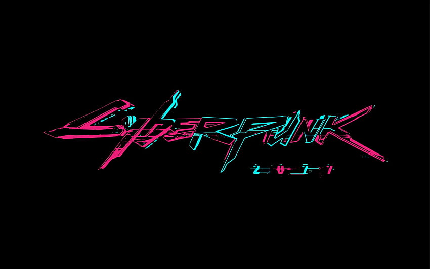 Cyberpunk 2077 , Neon, Black Background, PC Games, PlayStation 4, Black Dark HD wallpaper