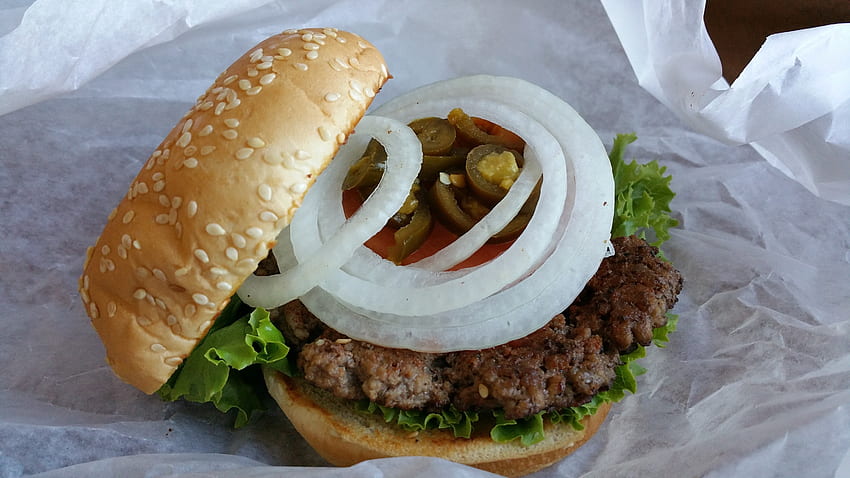 Essen, Fleisch, Zwiebel, Brötchen, Burger, Hamburger HD-Hintergrundbild