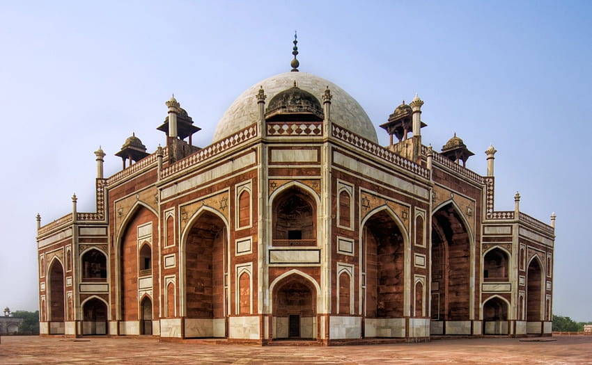 stonework of the mughals humayuns tomb, tomb, stonework, domes, temple HD wallpaper