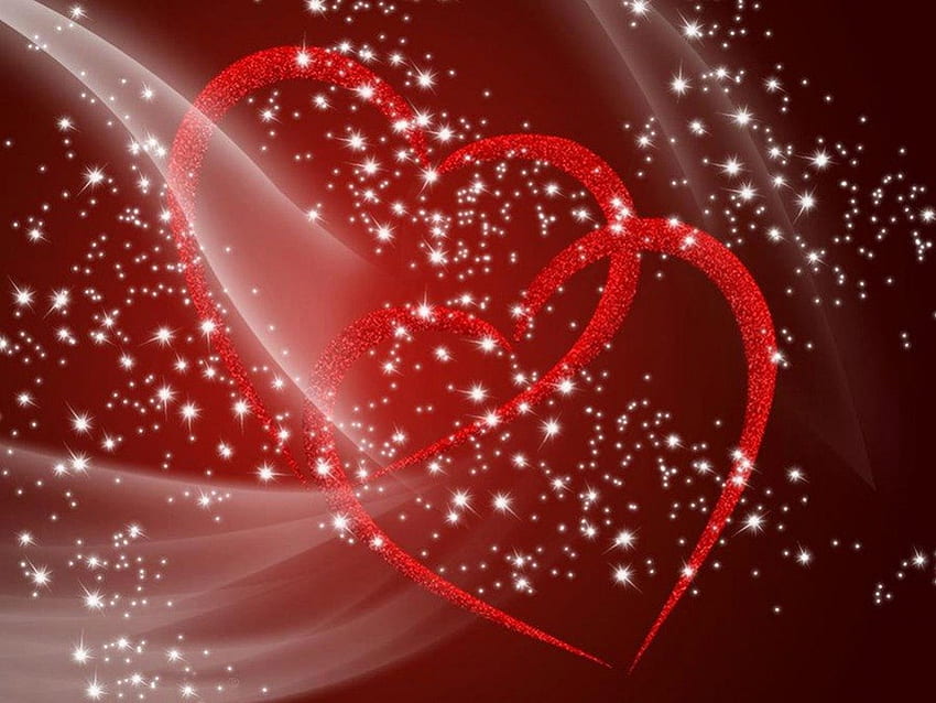 Red Hearts, love hearts, glitter, sweethearts, hearts of love HD wallpaper