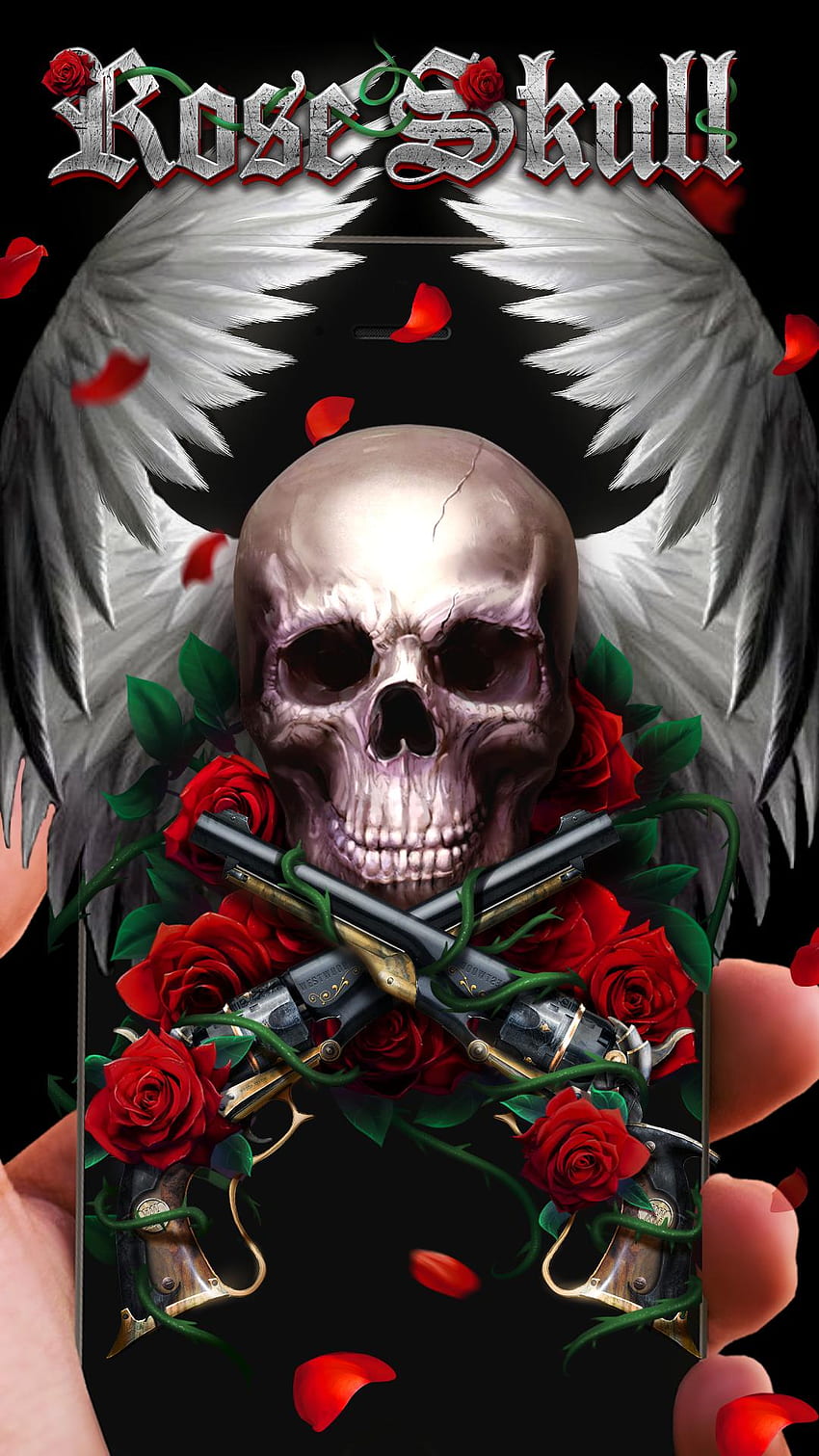 Rose Skull Live for Android, Skull And Roses HD phone wallpaper | Pxfuel