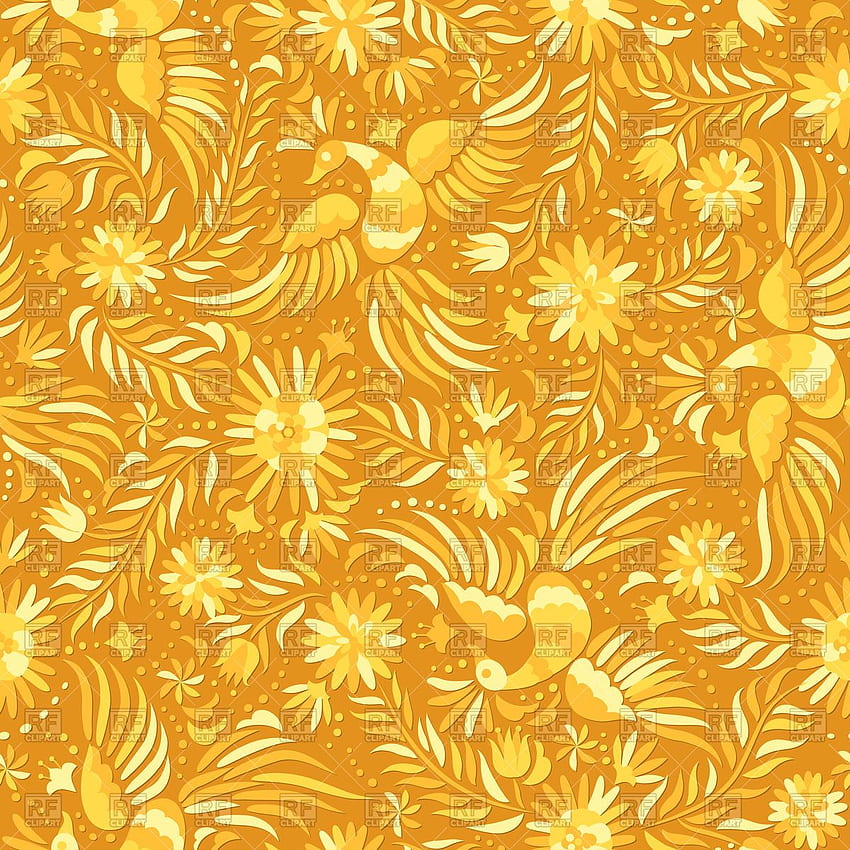 Мексиканска бродерия златен безшевен модел Вектор – Векторни произведения на изкуството на фон, текстури, абстрактно © volhakavalenkava HD тапет за телефон