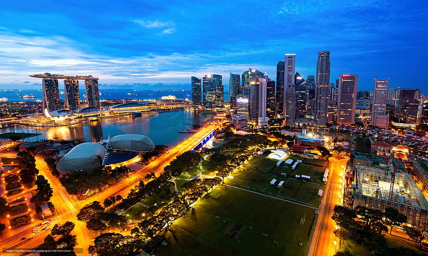 Singapore, panorama, the urban landscape, city HD wallpaper