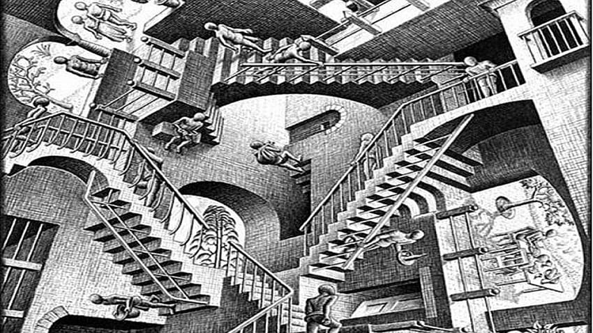 Escher Relativitätstheorie abstrakt Treppen liefern HD-Hintergrundbild