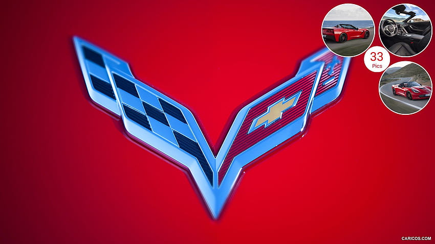 Insignia de Chevrolet Corvette Stingray Convertible (especificaciones de la UE), logotipo de Corvette fondo de pantalla