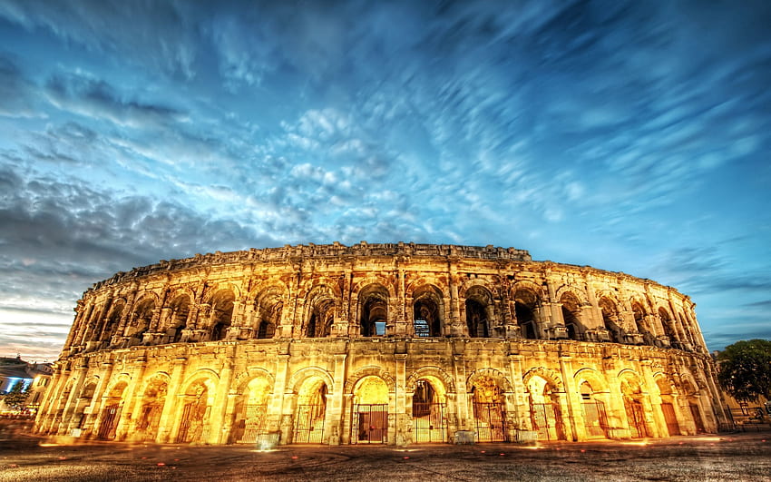 Cities, Italy, Colosseum, Shine, Light, Evening, r, Rome HD wallpaper