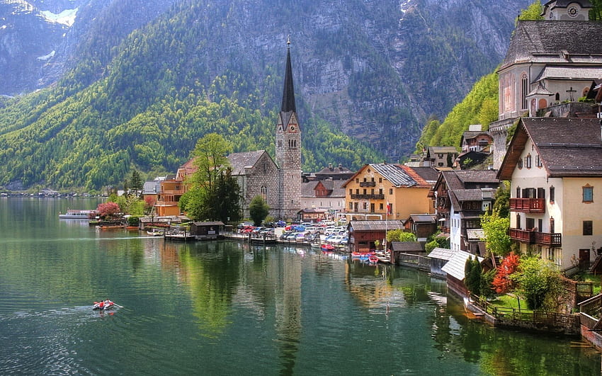 Cities, Houses, City, Lake, Austria, Church HD wallpaper | Pxfuel