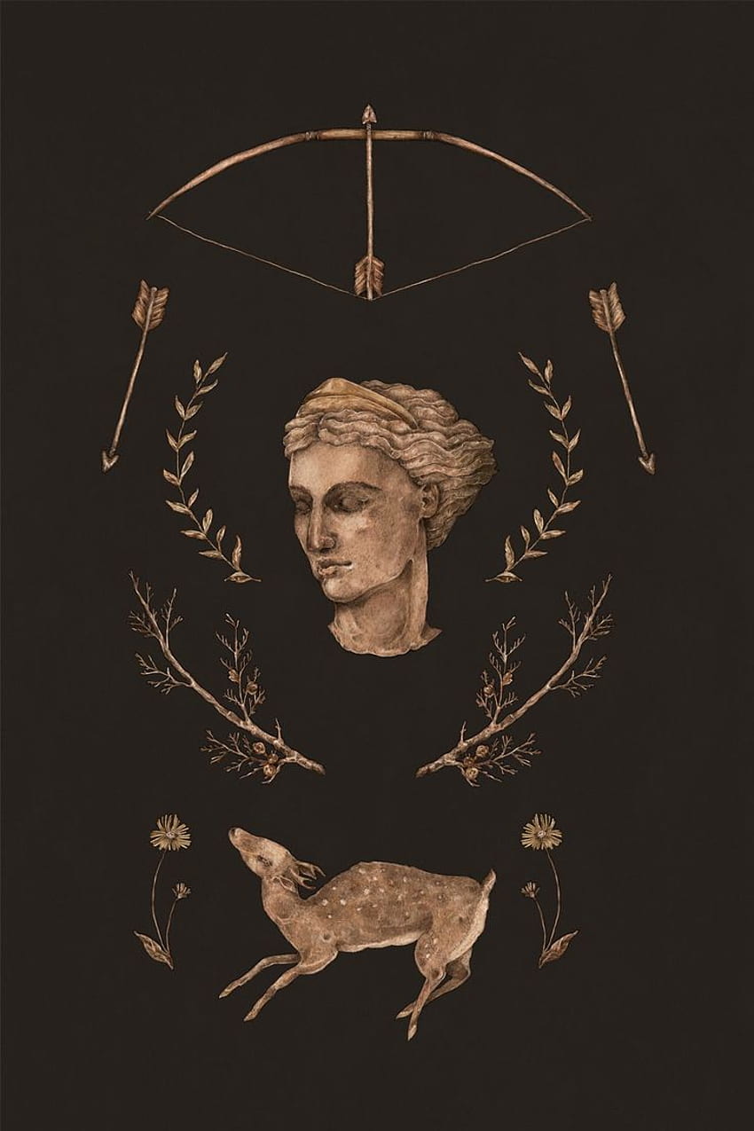 Atalanta e Artemide Stampe Fine Art. Arte della mitologia greca, arte di Artemide, arte della mitologia, divinità greche Sfondo del telefono HD