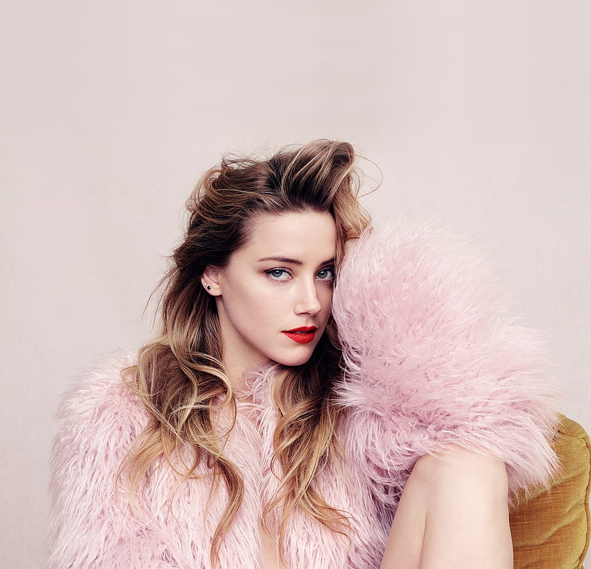 Bela atriz, Amber Heard, olhos azuis papel de parede HD