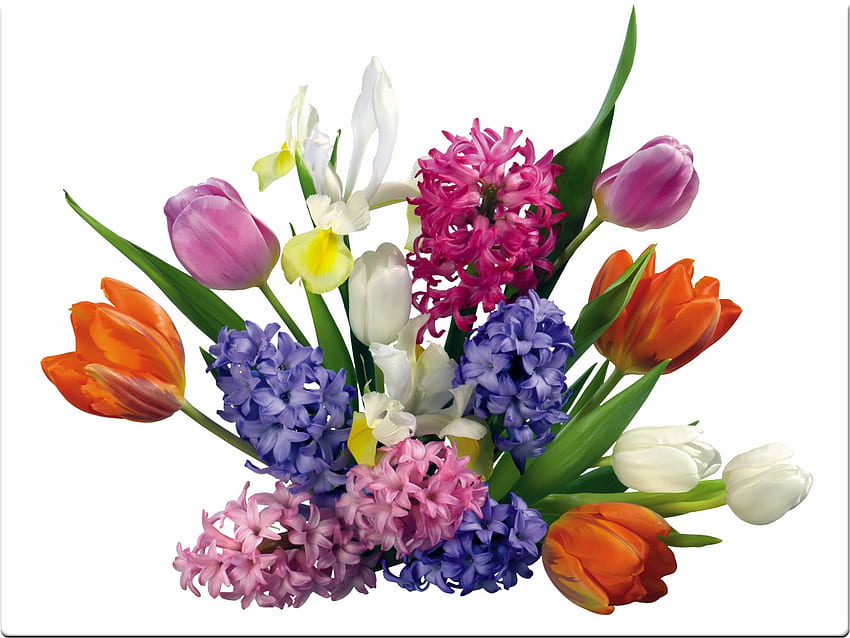 Colorful bouquet, flower, colors, nature, flowers, tulips HD wallpaper