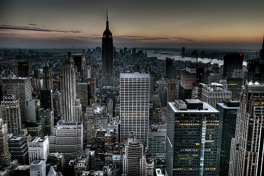 Städte, USA, Wolkenkratzer, Abend, USA, New York, Ny HD-Hintergrundbild