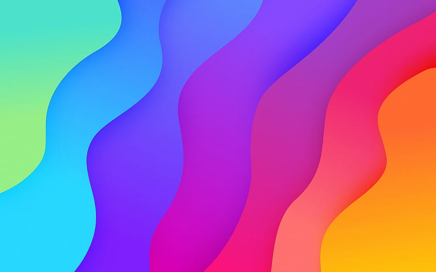 material design, , abstract waves, colorful backgrounds, geometric art, creative, artwork, abstract art, colorful waves HD wallpaper
