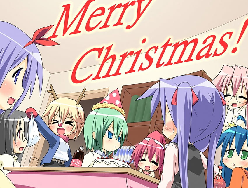Lucky Star Noel partisi, Lucky Star, kagami, anime, konata, tsubasa HD duvar kağıdı