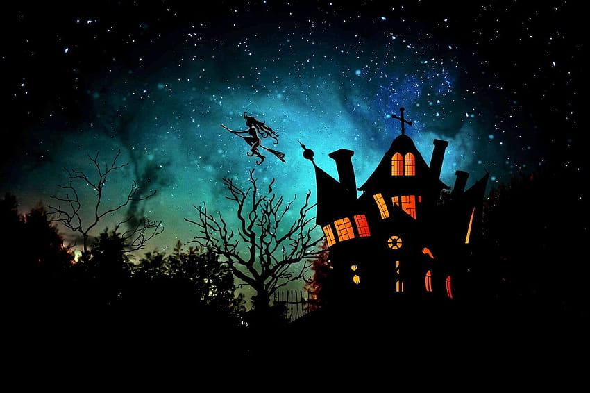 Scary Halloween 2020 , Background, Pumpkins, Witches, Bats & Ghosts HD wallpaper