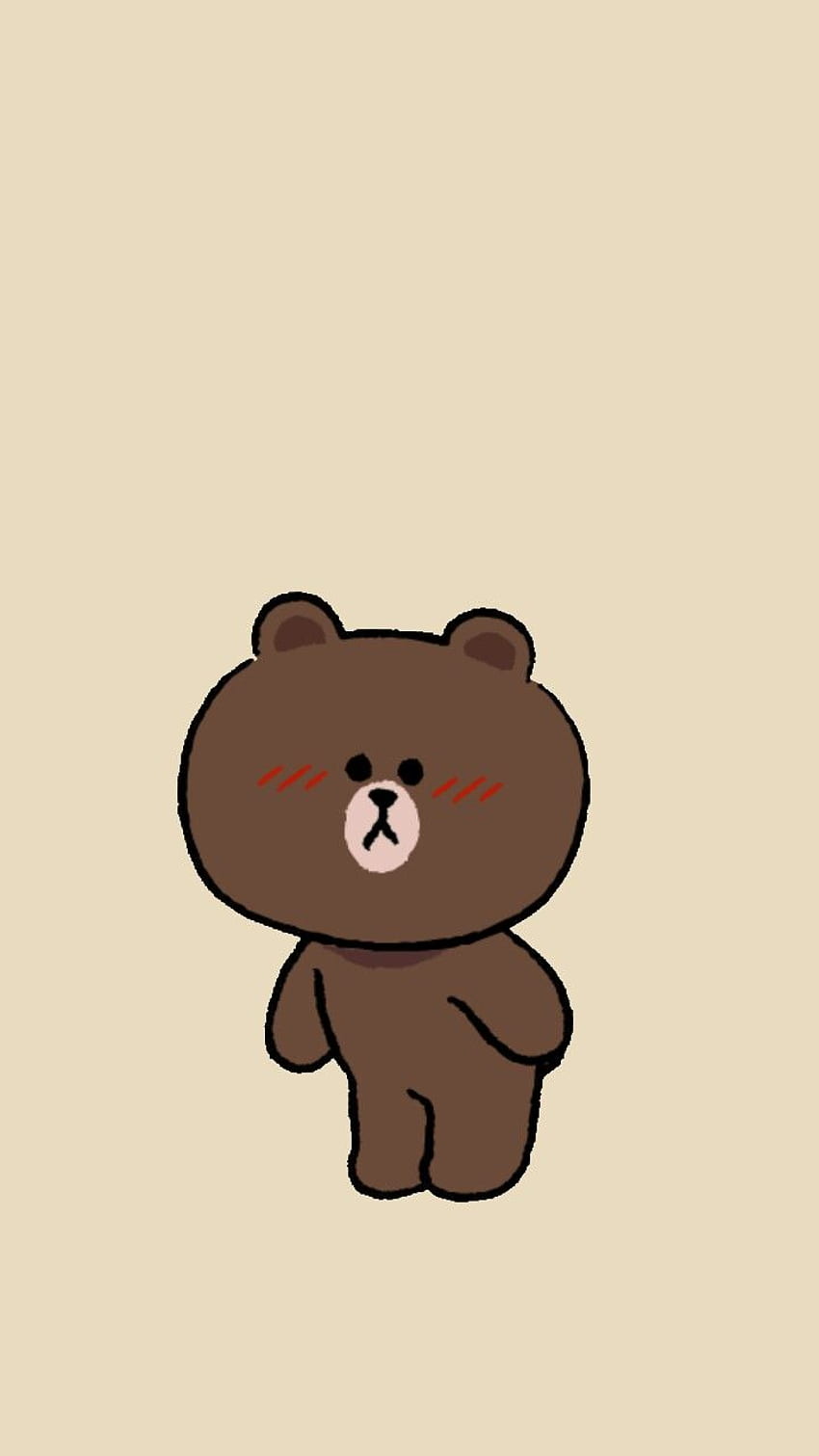 Cute Brown Bear Line - -, orso coreano Sfondo del telefono HD