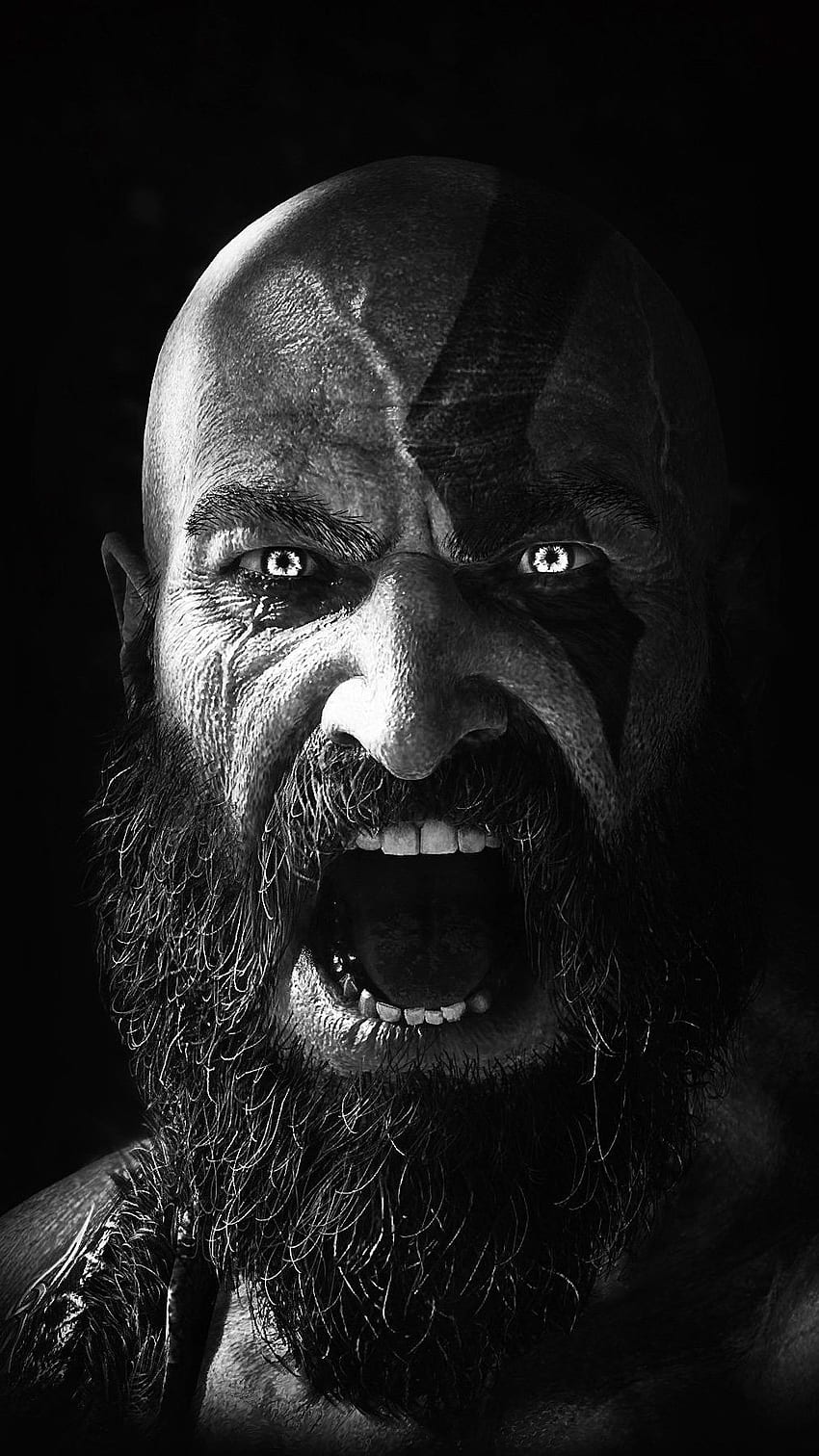 Закачете ги God Of War, Kratos Face HD тапет за телефон