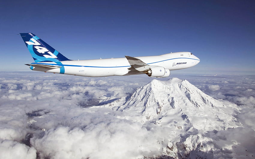 boeing 747-8, boeing, boeing, 747, mountain HD wallpaper