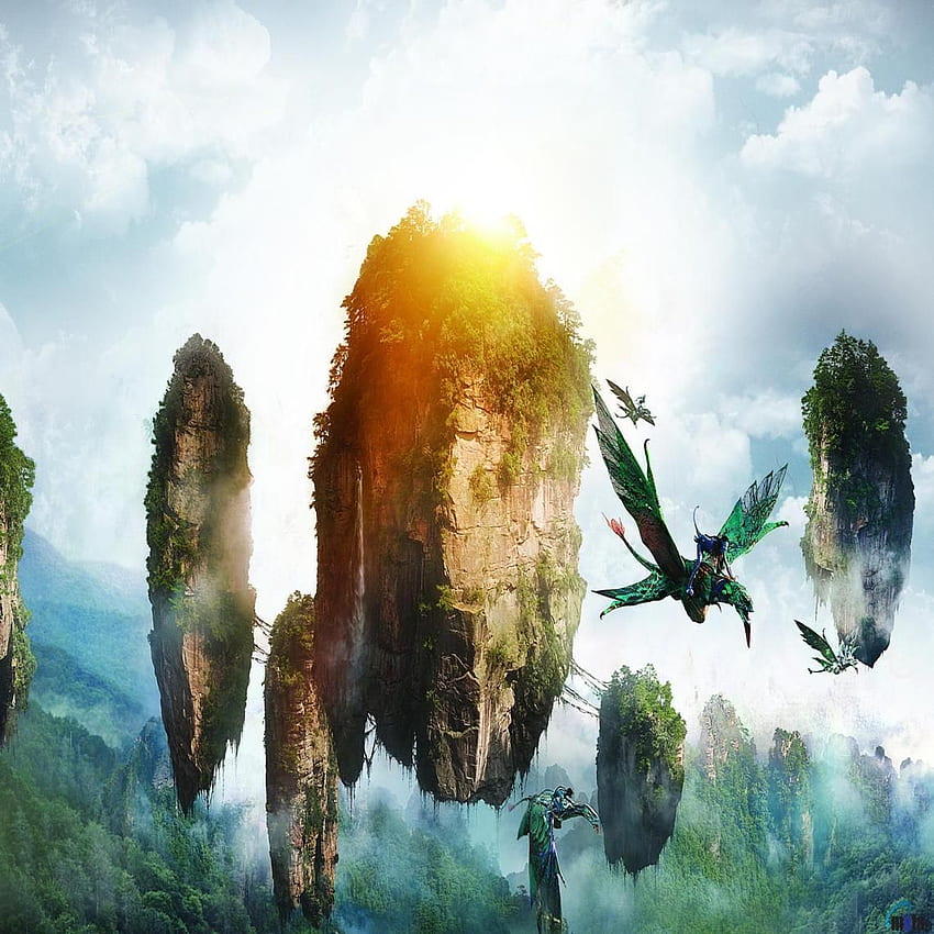 Latające wyspy na Pandorze (Avatar). Film z awatarem, plakat z awatarem, awatar z Pandory, planeta Pandora Tapeta na telefon HD