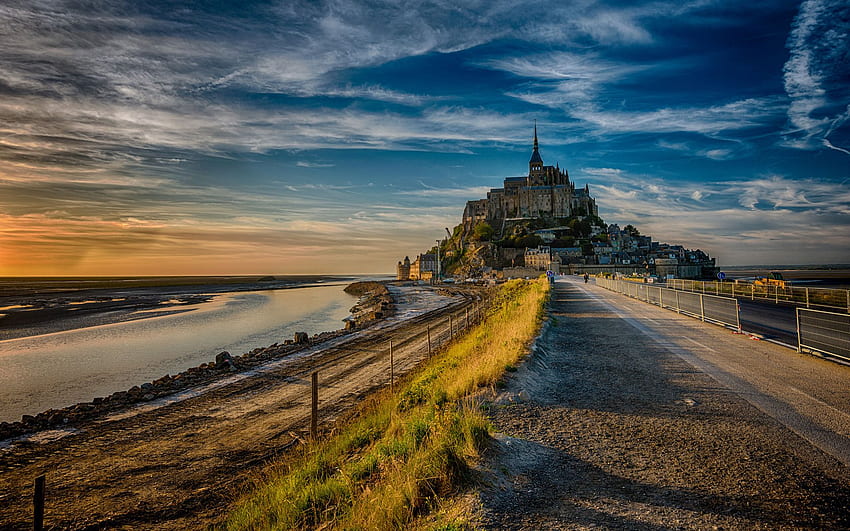 Prancis Pulau Mont Saint Michel, Mont-Saint-Michel Wallpaper HD
