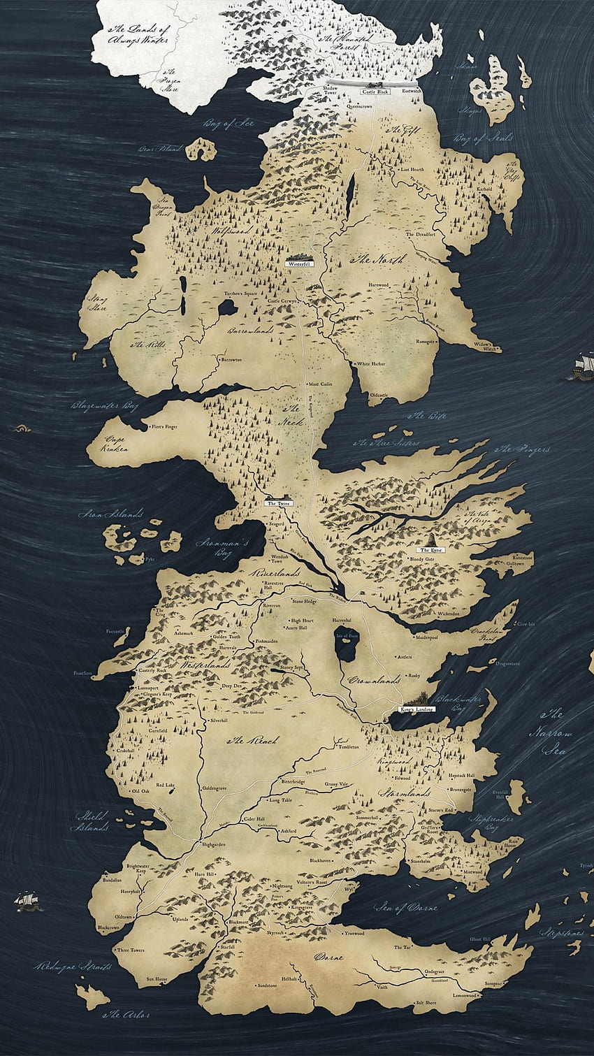 Peta Game Of Thrones, Westeros wallpaper ponsel HD