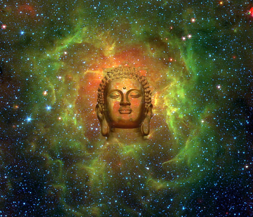 Kosmiczny Budda autorstwa Jody Brusca. Sztuka Buddy, medytacja buddyzmu, buddyzm, wszechświat Buddy Tapeta HD