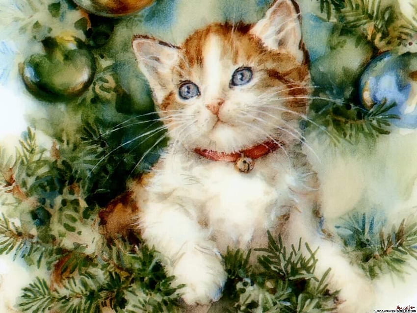 Vintage Kitty Christmas Cards The Czech [] for your , Mobile & Tablet. Explore Christmas Cat . Cat For , Kitten , Cute HD wallpaper