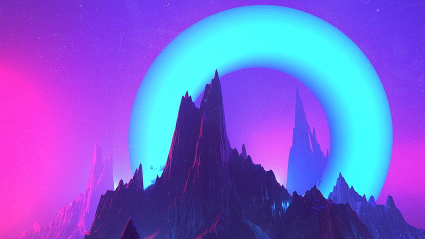 Neon mountains [1920×1080] :, Neon Purple Mountain HD wallpaper