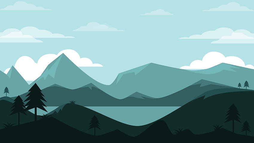 Paisaje de montañas Minimal Landscape, Minimal, Mountains, Symmetric, Mountains Minimalist fondo de pantalla