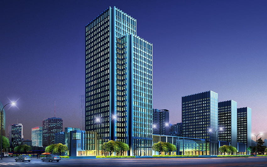 Architekturdesign: Architekturdarstellungen von Geschäftsgebäuden 8 HD-Hintergrundbild