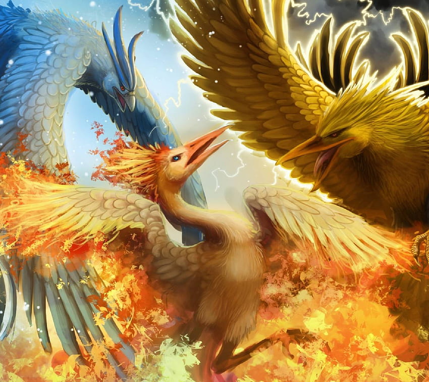 The Legendary Birds, Pokemon Legendary Birds HD wallpaper