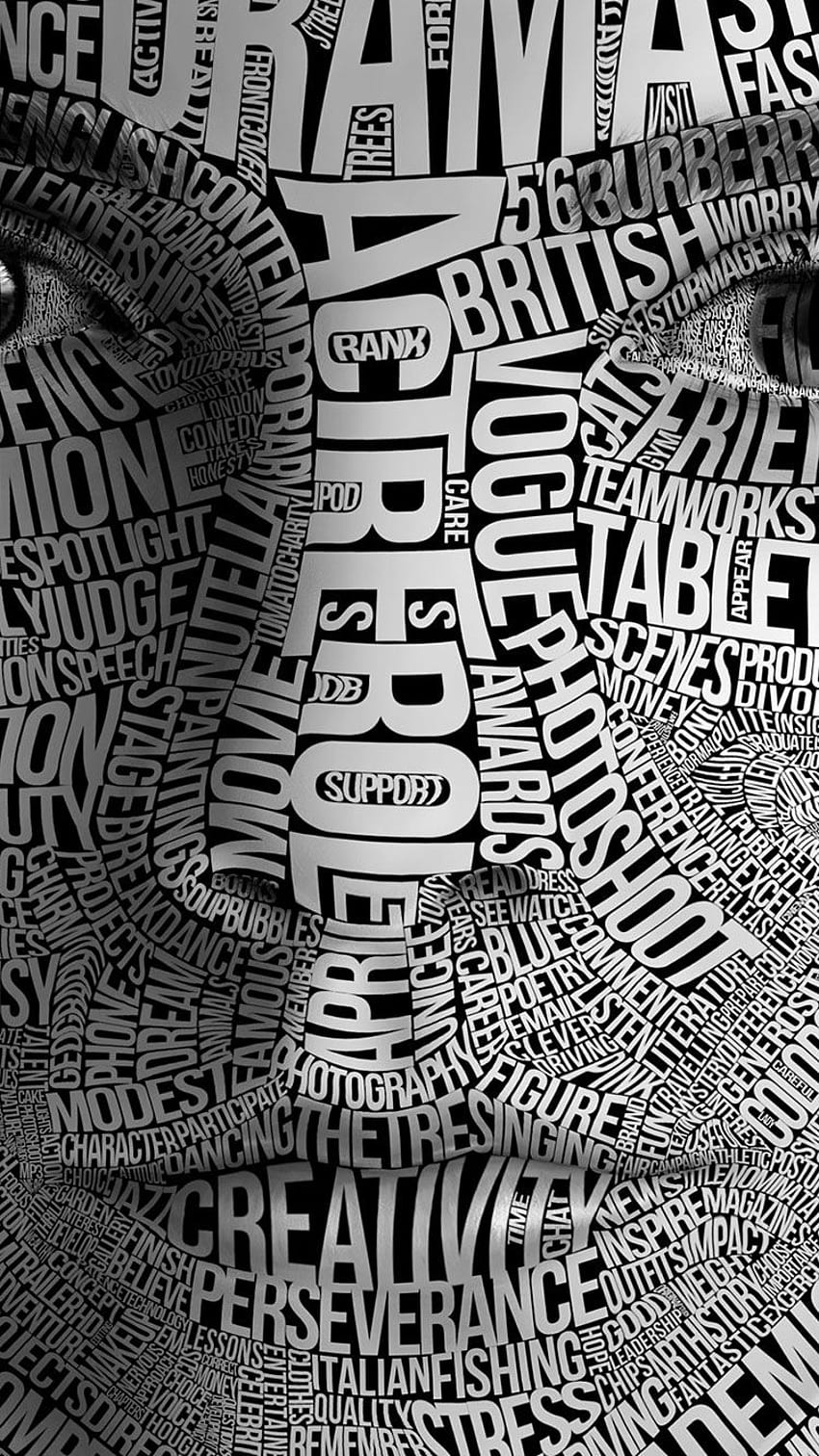 Typography iPhone, Grayscale HD phone wallpaper