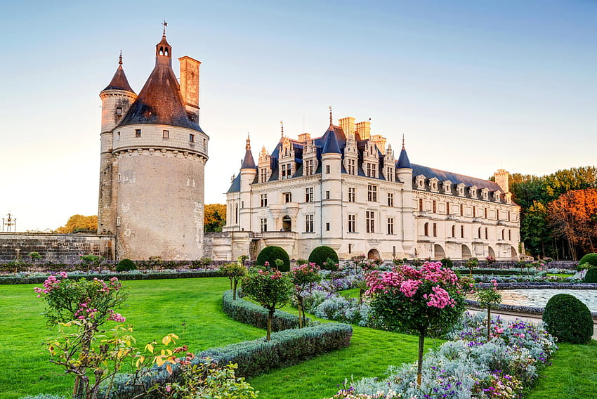 Château de Chenonceau and Background, French Chateau HD wallpaper