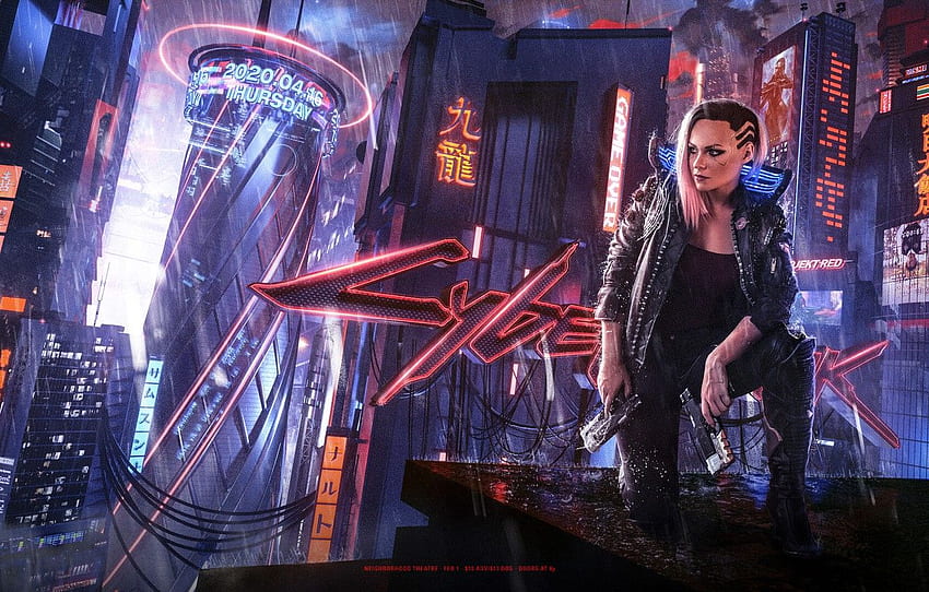 girl, the city, Cyberpunk 2077, Cyberpunk, The futuristic for , section игры, Cyberpunk Female HD wallpaper