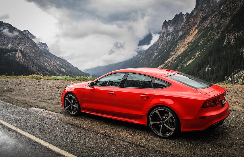 Автомобили, планини, Audi, страничен изглед, Rs7 HD тапет
