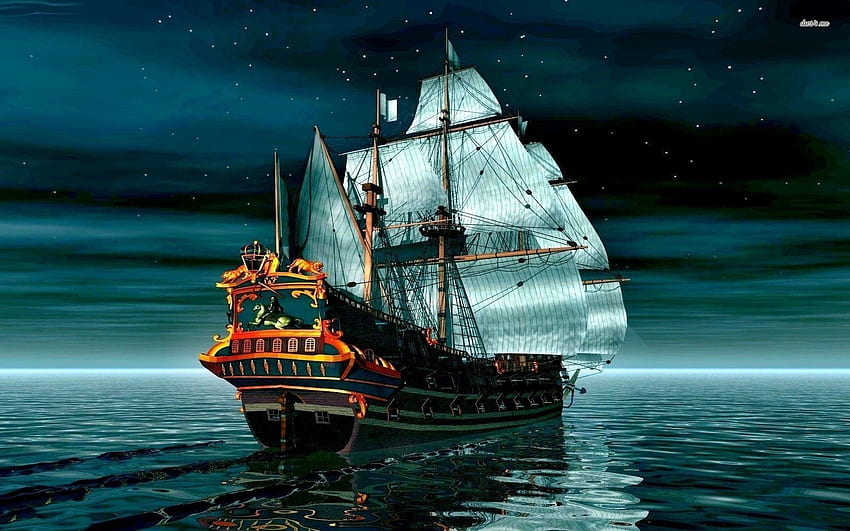 Barco Pirata - Búsqueda completa. Vela, barco que se hunde fondo de pantalla