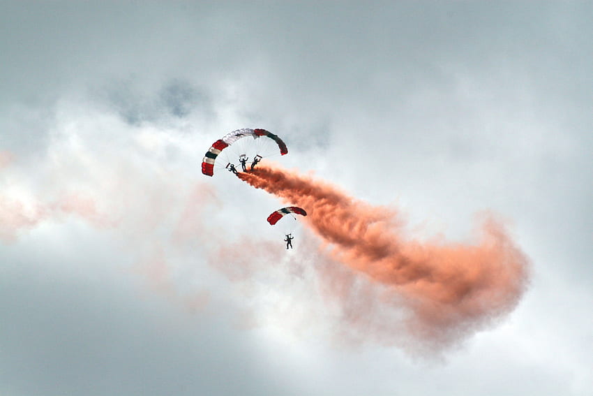 Sports, Sky, Smoke, Flight, Paragliding, Paraglider HD wallpaper
