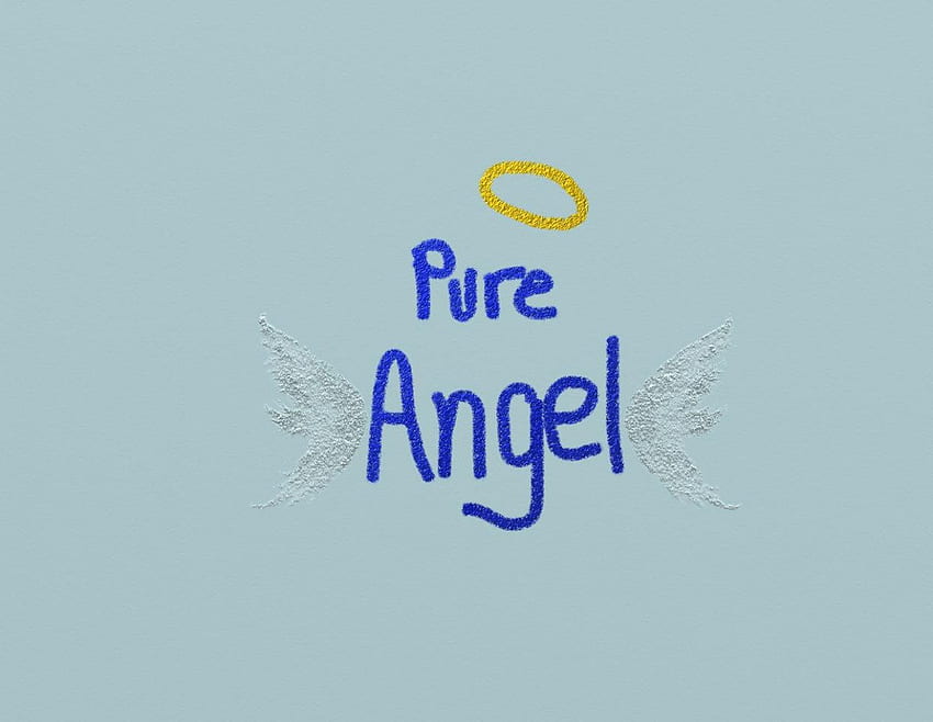 Malaikat murni biru, biru, sayap, halo, malaikat Wallpaper HD
