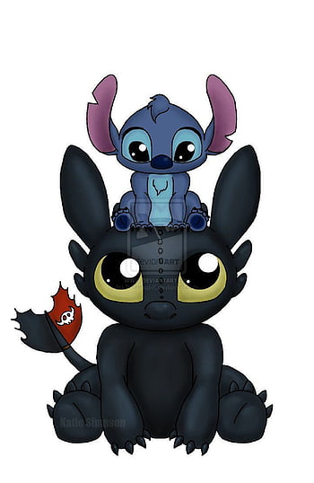 Kawaii babies (Stitch & Toothless) - NeatoShop