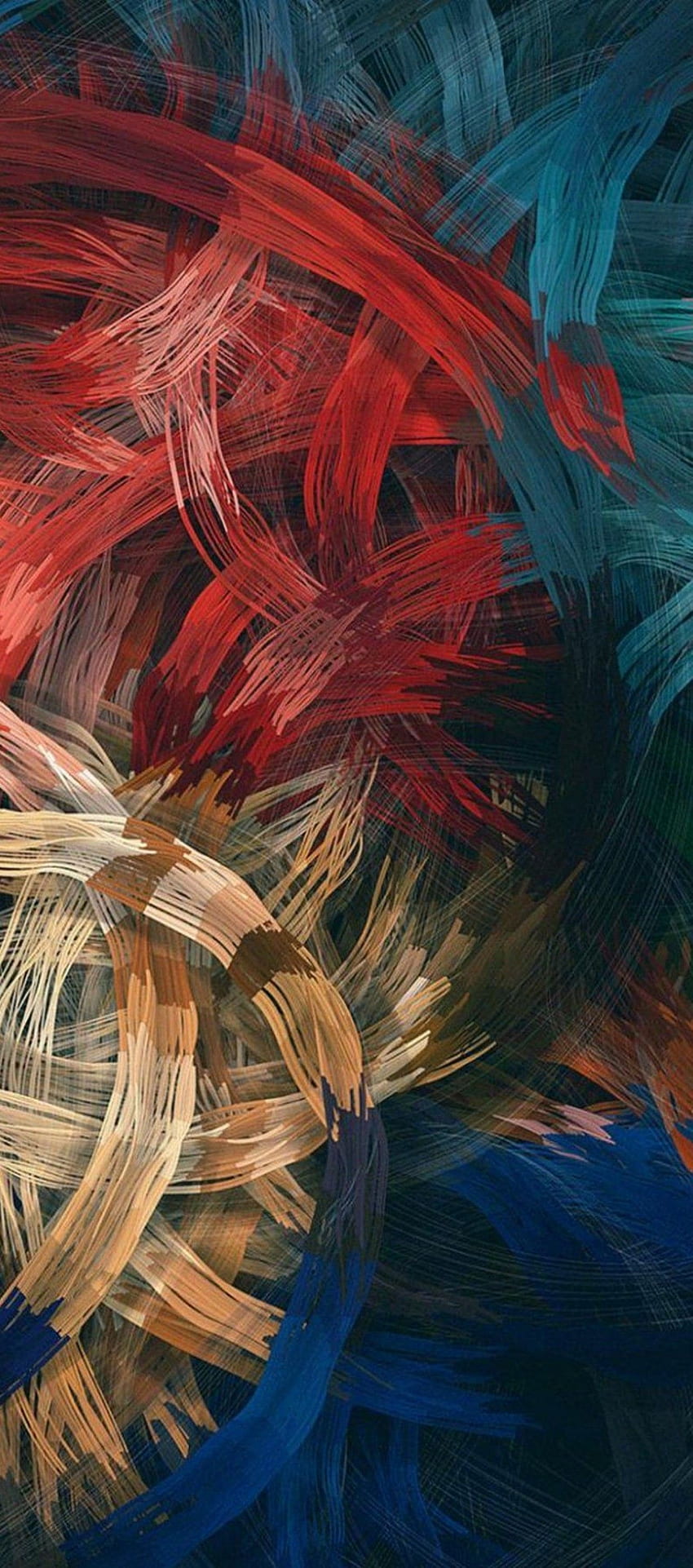 Pinselstriche, rot, orange, blau, sauber, Galaxie, Farbe, abstrakt, digitale Kunst, s8,. Abstraktes iPhone, iPhone, Oneplus HD-Handy-Hintergrundbild