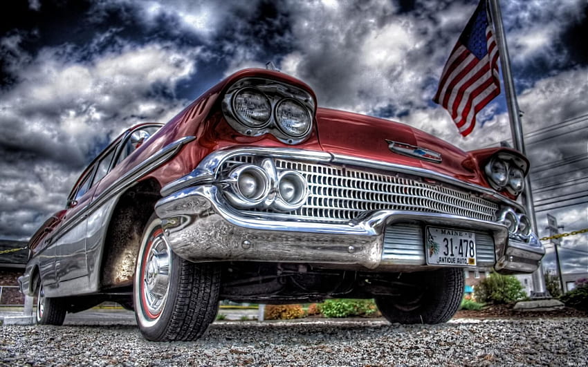 Vintage cars American classic. Old school. Autá HD wallpaper