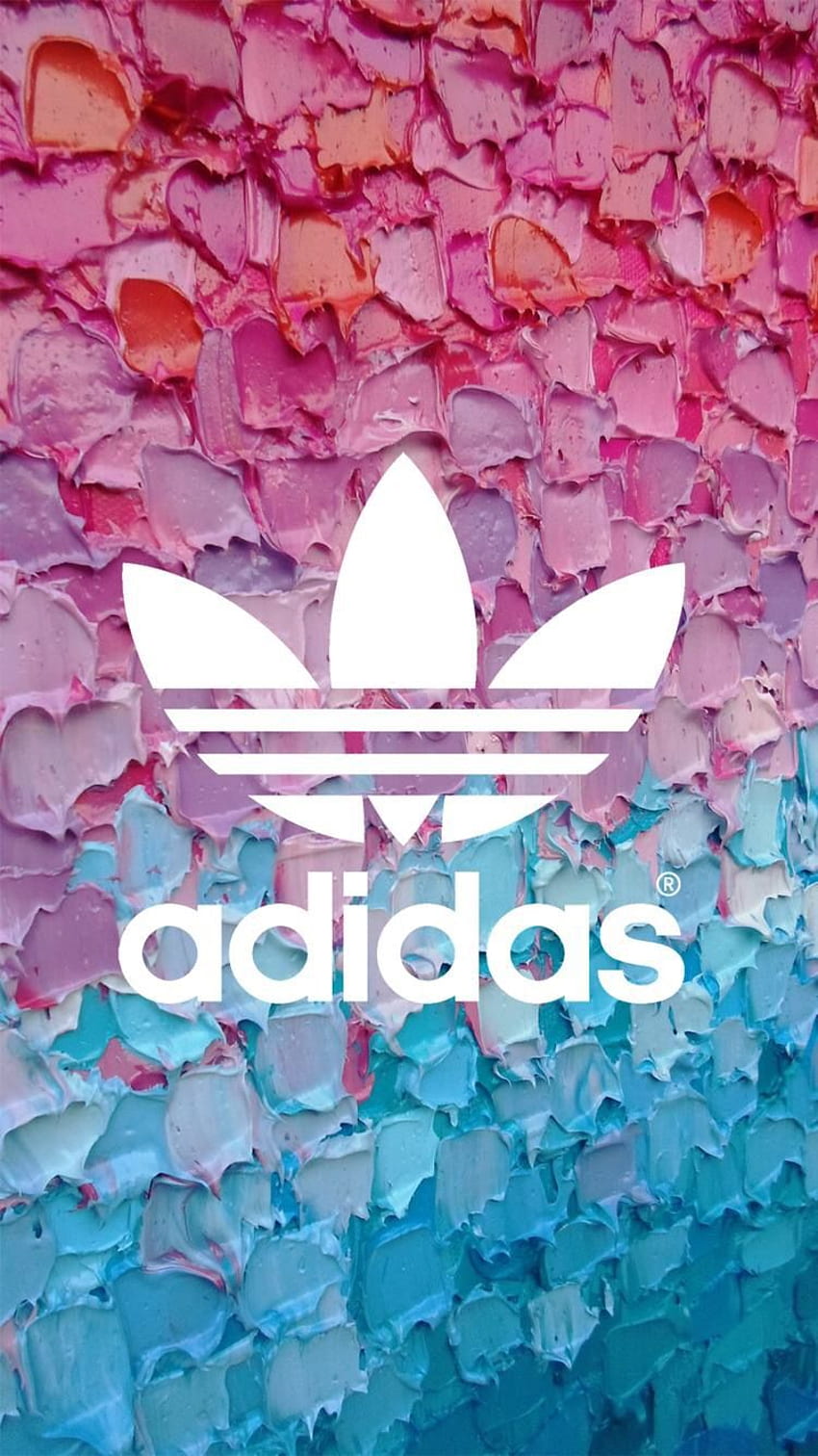 Logo Adidas in oro rosa, logo Adidas colorato Sfondo del telefono HD