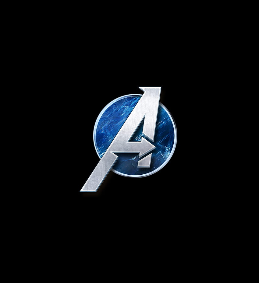 다크, 미니멀, Marvel's Avengers, 비디오 게임, 2020, 로고 HD 전화 배경 화면